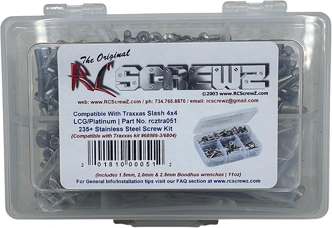 Traxxas Slash 4x4 LCG/Platimum Stainless Steel Screw Kit - tra051