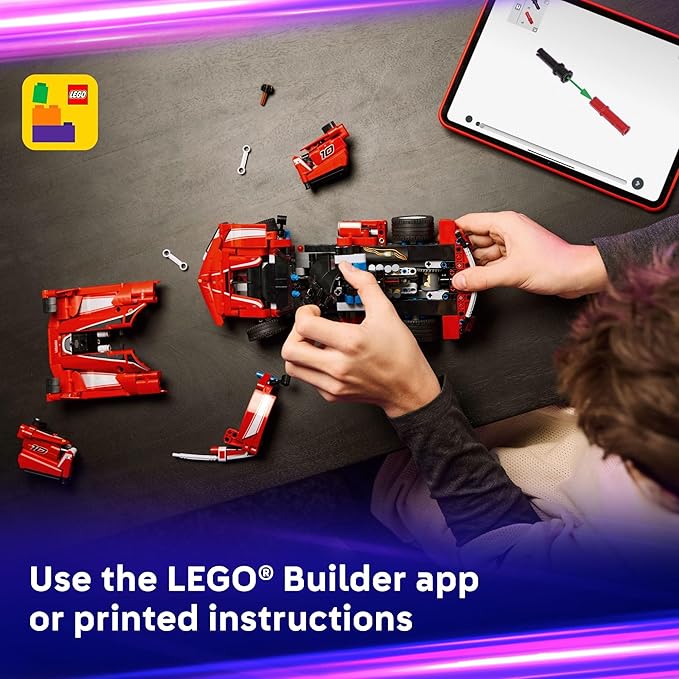 LEGO Technic Ferrari FXX K Toy Car - Building Toy for Girls & Boys Ages 10+ - Cool Birthday Gift for Kids - Race Car Model for Play & Display - 42212
