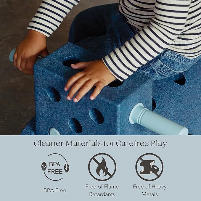 PLAYSMOL MODU Dreamer Set – Large Building Blocks for Toddlers & Kids 25 Different Creations Children Toys & Gifts Easy Assembly and Responsibly Made (Blue)