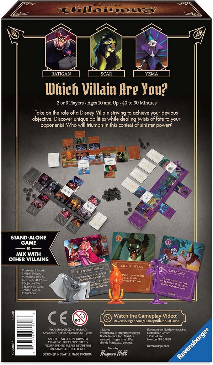 Ravensburger Disney Villainous - Evil Comes Prepared - Strategy Board Game - Play as Stand-Alone or with Other Villainous Games - with Scar Ratigan and Yzma - 2019 Toy of The Year Award - Ages 10+
