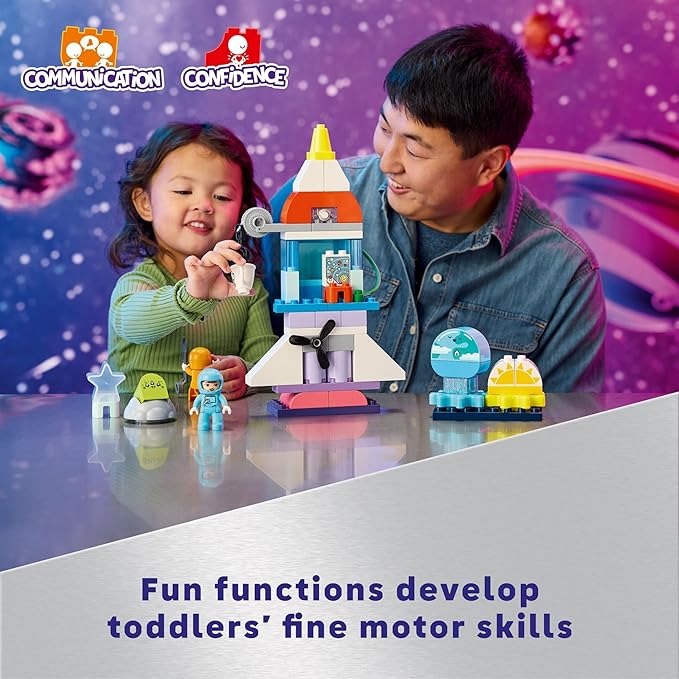 LEGO DUPLO 3 in 1 Space Shuttle Adventure Toddler Building Toys - Space Toys for Boys & Girls Ages 3+ Years - Gift for Christmas - Learning & Pretend Play Activity - 10422