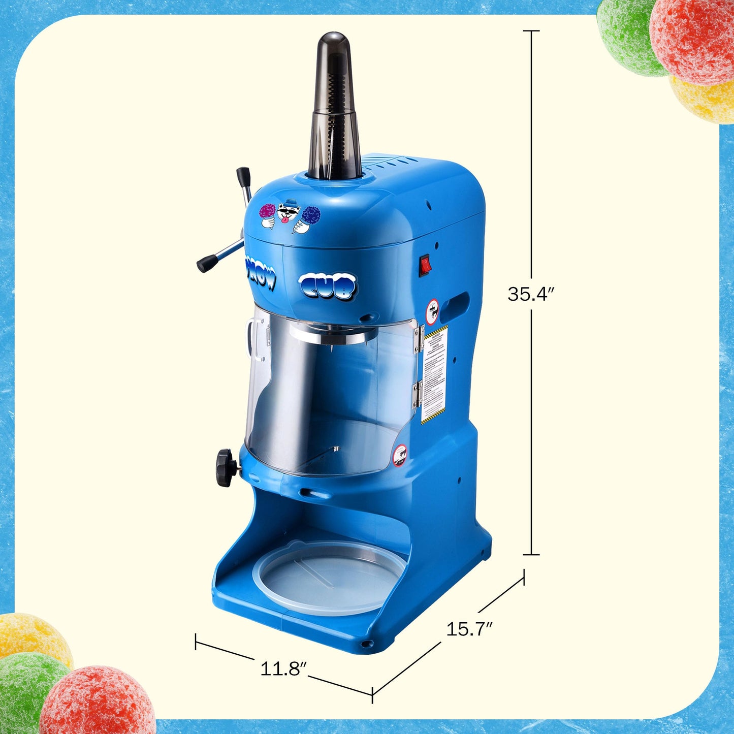 Snow Cone Machine - Electric Block Ice Shaver and Snow Cone Maker with Adjustable Blades for Parties, Events, and More by Great Northern Popcorn