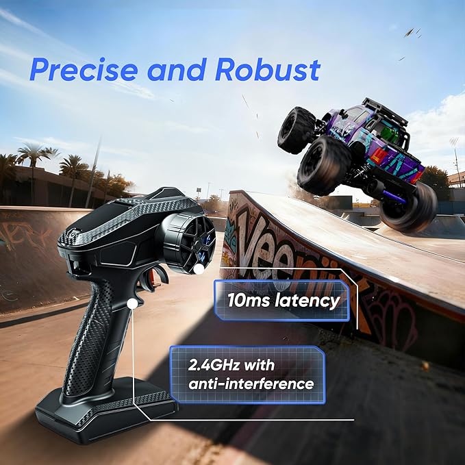 1/14 Brushless RC Cars for AdultsFast 50mph Electric Off-Road RC Monster Truck4WD High Speed 4X4 All Terrain Remote Control Car with 25W Fast ChargerWaterproof RC Truck with 3S Battery 