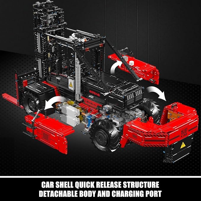Mould King Technique Forklift Truck Toy 1:6 Scale 17045 Building Blocks Kit MOC Remote Control Heavy-Duty Shelf Lifted Truck Model Toy Gifts Toys for Age 14+/Adults (4579 Pieces)