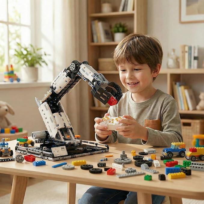 STEM Educational Remote Control Robotic Arm Building Kit Programmable APP Control Robot Toy 8-Directional Movement Engineering Building Set for Kids 8-14 & Adult Tech Enthusiasts