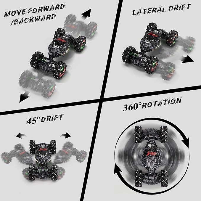 Remote Control Car 2.4Ghz 4WD Gravity Gesture Sensing RC Cars Monster Stunt Twist Truck Kids Toys for 5-7 yr Boys & Girls RC Drift Car with Light Music Gift for Boy Toys Age 8-13 yr
