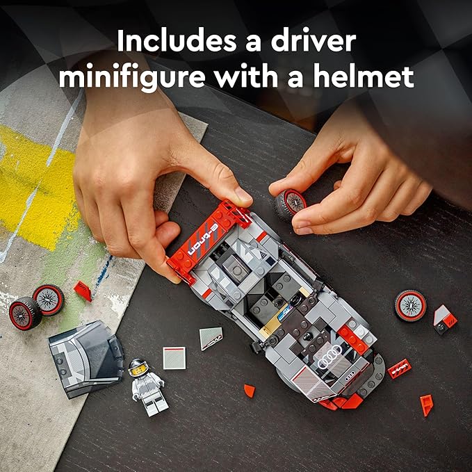 LEGO Speed Champions Audi S1 e-tron Quattro Race Car Toys - Building Toys for Kids Boys & Girls Ages 9+ - Design Details & 1 Minifigure - Car Model Kit Birthday Gift - 76921