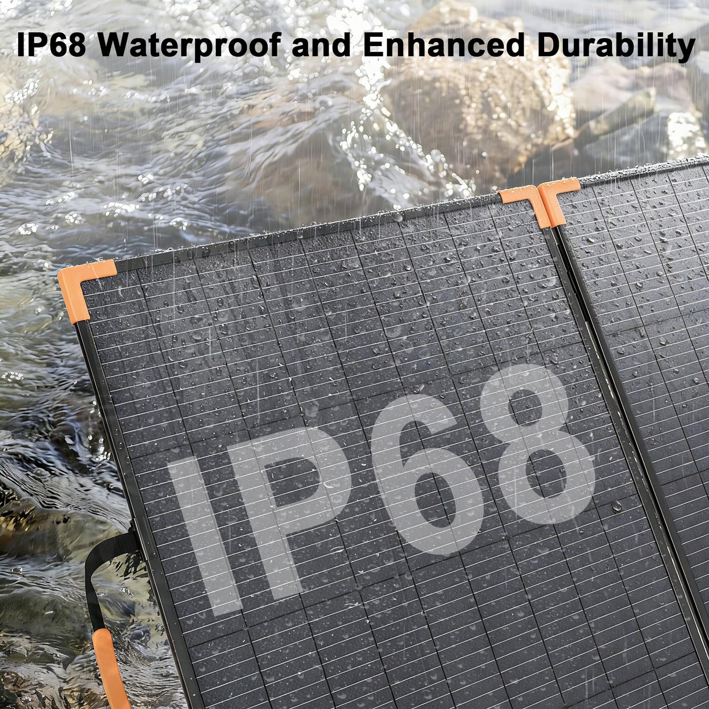 MHPOWOS 200 Watt Bifacial Portable Solar Panel, 20V Foldable Solar Charger for Power Station, IP68 Waterproof, 23.5% High Efficiency with 2 Sturdy Kickstands for RV Camping Off-Grid Blackouts
