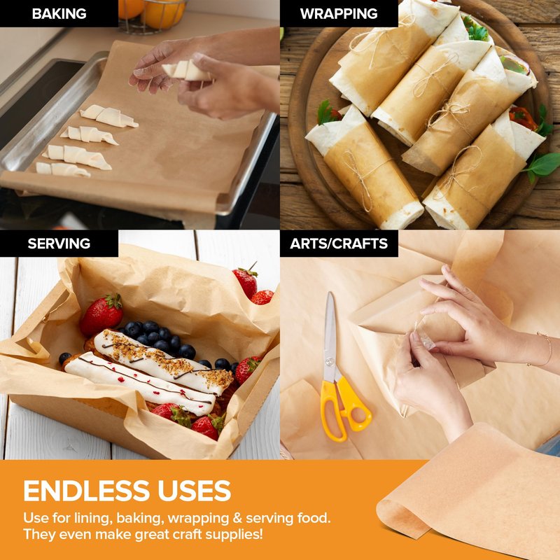 Stock Your Home 150 Ct Unbleached Parchment Paper Sheets, Pop Up Parchment Paper Sheets for Baking, Air fryer Sheets & Oven Liners FOr cookies, Bread, meat, Pizza (9x13”)