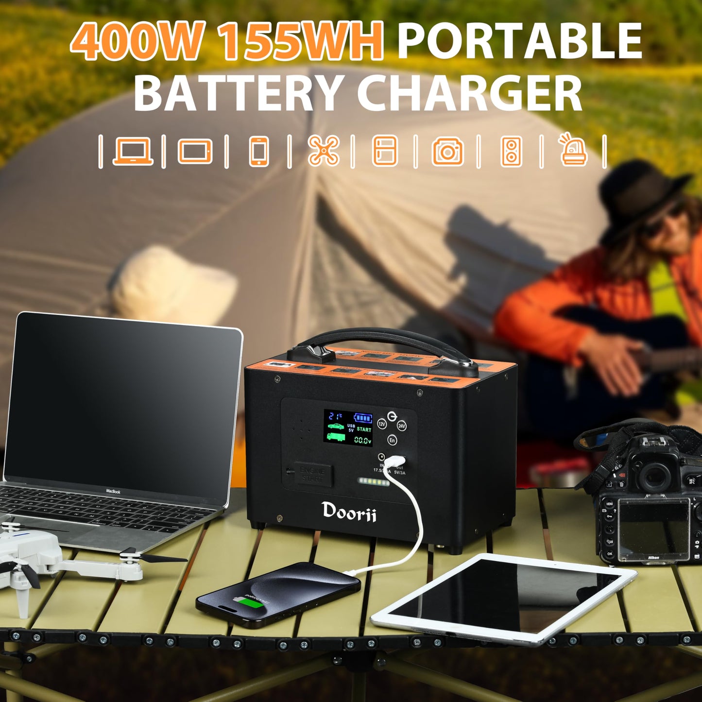 Doorii 10000A Jump Starter, 24V 155WH Car Jump Starter Battery Pack for All Gas & All Diesel Engine, Portable Truck Jump Starter, Power Station for Camping Essentials (V10-1)