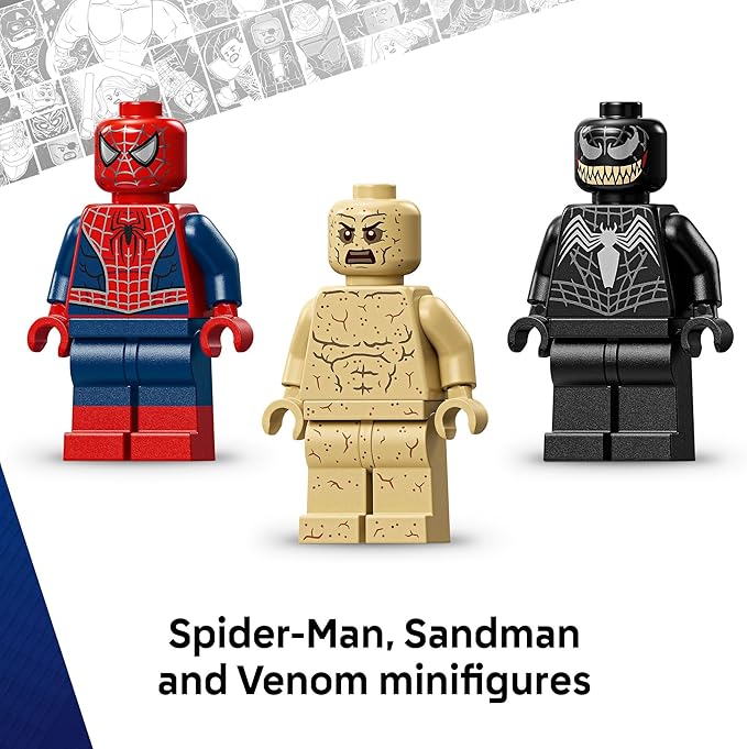 LEGO Marvel Epic Battle: Spider-Man vs. Sandman Building Toy for Boys & Girls - Super Hero Playset W/Venom Sandman & Spider-Man Minifigures - Gift Idea for Birthdays - Ages 9+ - 76334
