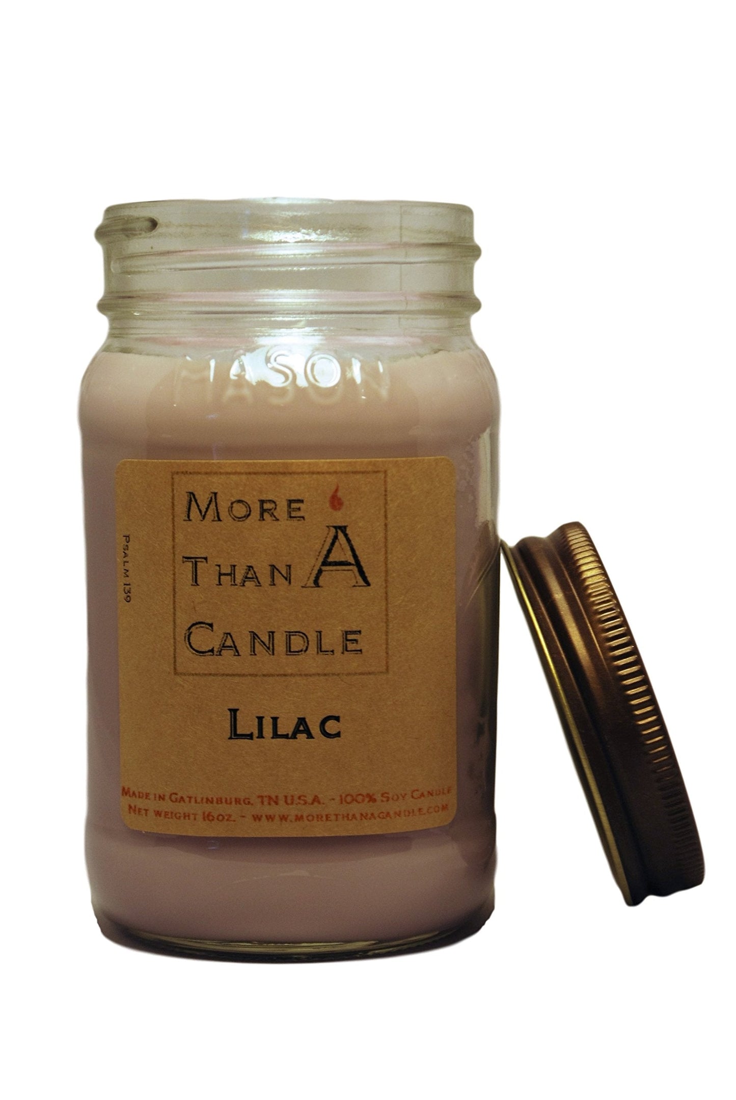 More Than A Candle - 16 oz Mason Jar Soy Candle - Made in The USA Lilac