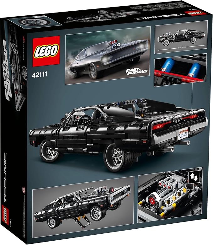 LEGO Technic Fast & Furious Dom's Dodge Charger 42111 Building Toy - Racing Car Model Building Kit Iconic Movie Inspired Collector's Set Gift Idea for Kids Teens and Adults Ages 10+