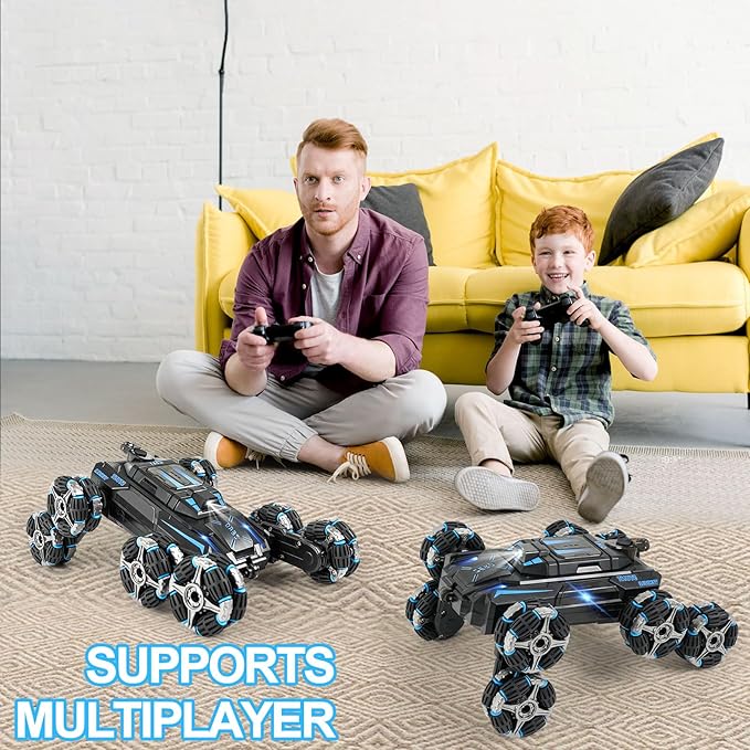 GIAT 8 Wheels Gesture Sensing RC Stunt Car Toy - Birthday Gifts Ideas for Boys Ages 5-7 6-12 8 9 10 11 Years Old Remote Control Off-Road Vehicle with 360-Degree Flips Lights & Music