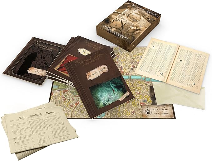 Asmodee Sherlock Holmes Consulting Detective - The Thames Murders & Other Cases Board Game - Captivating Mystery Game for Kids & Adults Ages 14+ 1-8 Players 90 Min Playtime