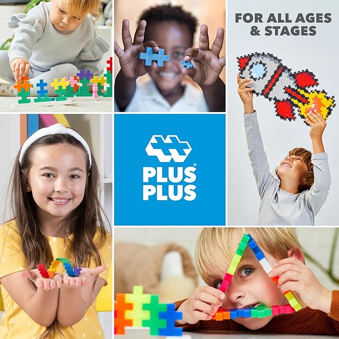 Plus Plus - Learn to Build Big Activity Set 130 Pieces - Construction Building Stem Toy Large Puzzle Blocks for Toddlers and Preschool