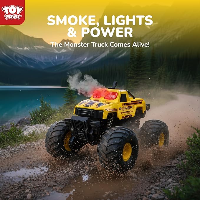 Monster Truck RC Car for Kids 2.4GHz 4WD Off-Road Remote Control Truck with Water Spray Lights & Music 360° Rotation Waterproof All-Terrain Car for Boys Ages 6+ Carros De Control Remoto 4x4