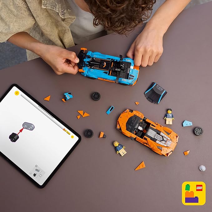 LEGO Speed Champions Lamborghini Revuelto & Huracán STO Car Toys - Building Toy for Pretend Play for Boys & Girls Ages 10+ - Model Car Kit Display - Gift Idea for Kids - 77238