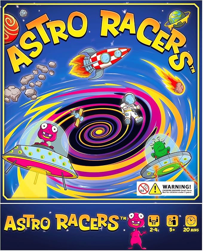 Astro Racers Board Game Fun for Kids and Adults 2-4 Players Ages 5+ Solar System Racing Theme Family-Friendly Strategy Game. Educational & Skill-Building.