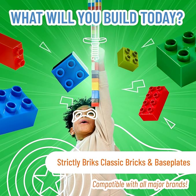 Strictly Briks Building Blocks Set - Toddler Blocks Ages 3-5 - Compatible with Lego Sets & Kids Building Kits - Durable Learning Toy - 84 Pieces Multicolor