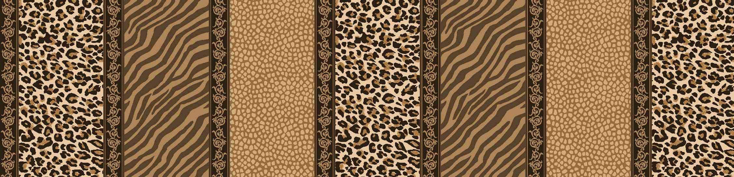 Masterplay 3-Piece Fine Animal Print Oversize (118" X 95") Quilt Set, Bedspread Coverlet (Caifornia) Cal King Size Bed Cover (Leopard Tiger Brown Black Stripe)