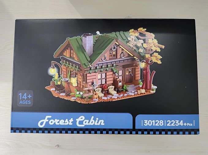 NUTCRACKER Medieval Forest Cabin Building Set with LED Light Retro Forest Log Wood House Construction Model Toy Building Set Easter Gifts for Adults Teens 14+(2234 Pieces