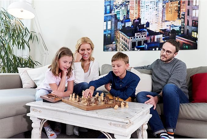 Millennium Chess Classics Exclusive - Electronic Chess Board Set - Chess Teacher & Trainer - Auto Sensing Light Up Squares - Smart AI Chess Board for Enhanced Gameplay - Real Wood Hand-Carved Piec