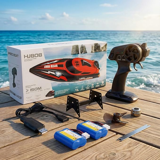 14 inch RC Boat High Speed Remote Control Boat for Kids and Adults 2.4GHz Outdoor Water Toy 23 + MPH Race Boat for Pool Lake & Great River