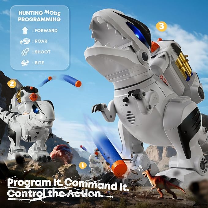 Ruko 8809 Remote Control Robot Dinosaur Toys for Kids Large Rechargeable Toys STEM Programmable Interactive with Sound Effects Birthday Gifts for Boys & Girls Age 3 4 5 6 7 8
