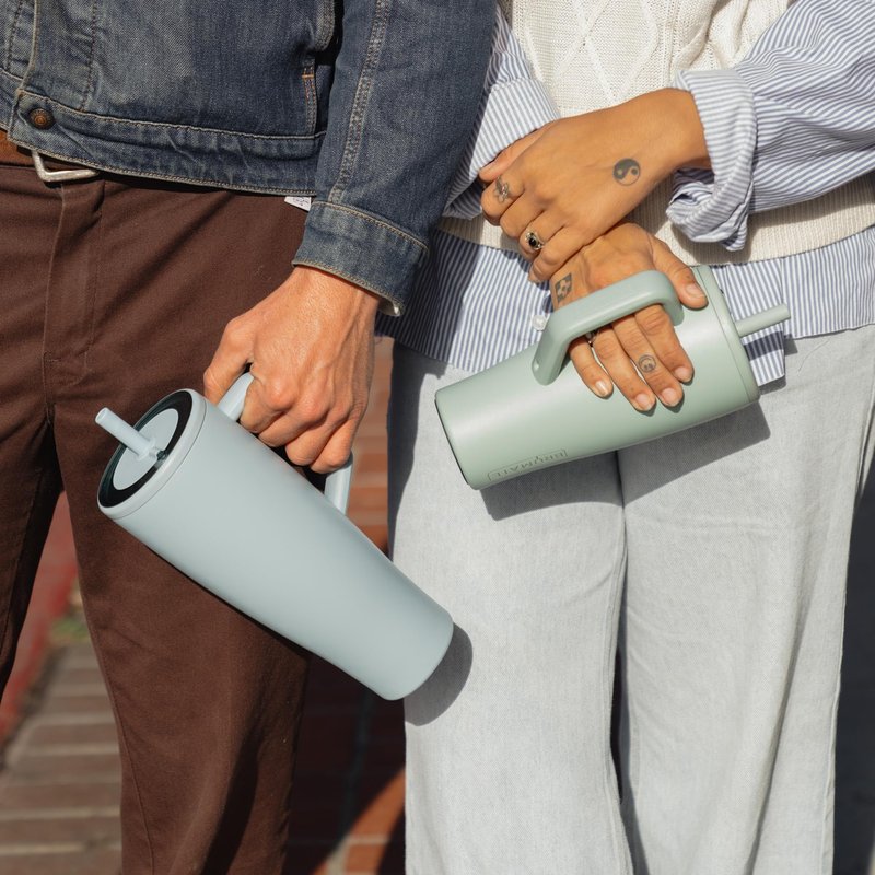 BrüMate Era 40 oz Tumbler with Handle and Straw | 100% Leakproof Insulated Water Bottle Tumbler with Lid and Flexible SoftSip Straw | Made of Stainless Steel | Cup Holder Friendly | 40oz (Sage)