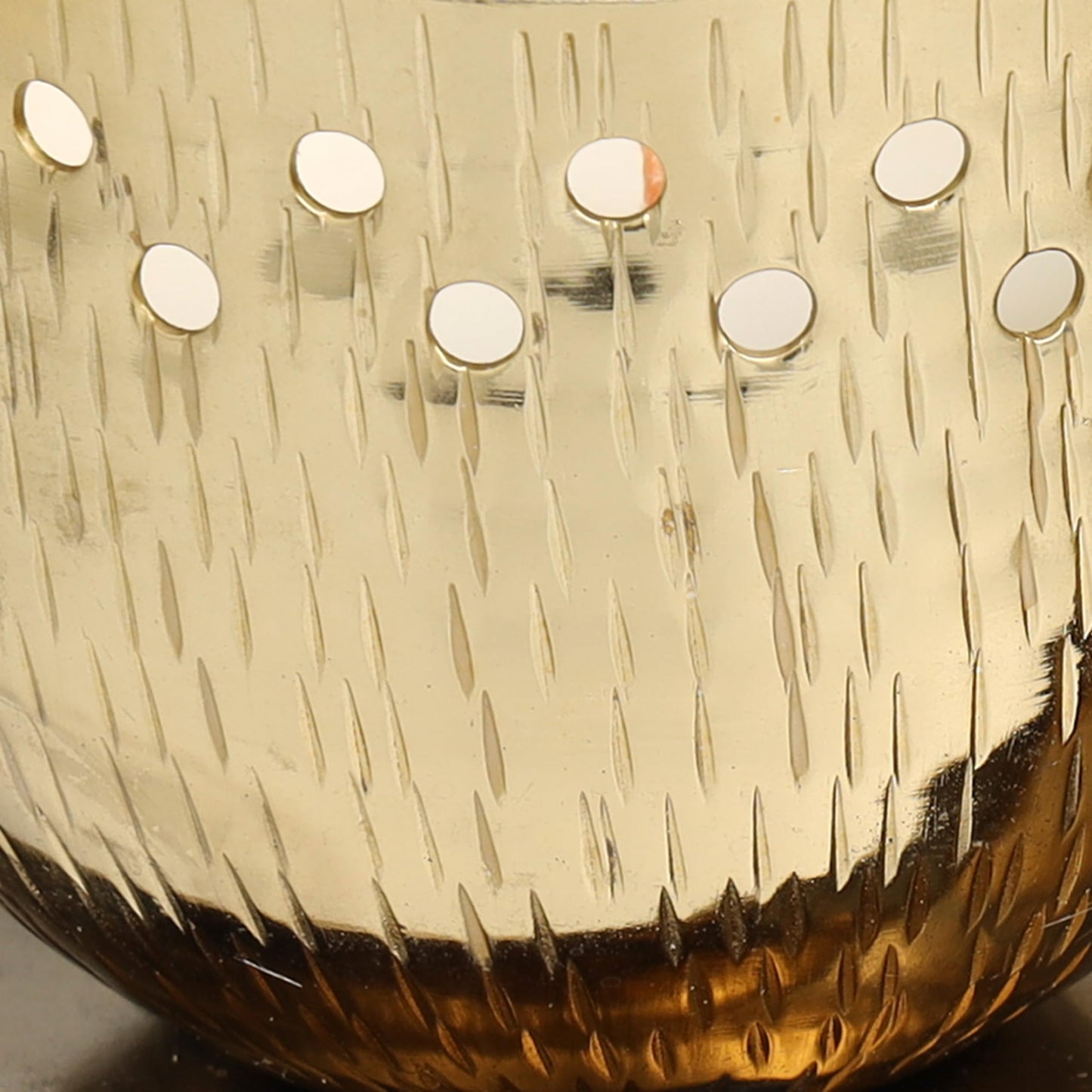 Deco 79 Metal Decorative Candle Jasmine Scented Cutout Spotted 7 oz 1 Wick Aromatherapy Candle with White Wax, Set of 2 Wax Aromatherapy Candle 8" W, 4" H, Gold