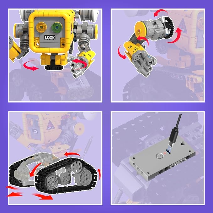 5 in 1 STEM RC Robotics Kit APP & Remote Control Robot Building Kit DIY Science Kits for Kids Age 8-12 8 Year Old Boy Birthday Gift
