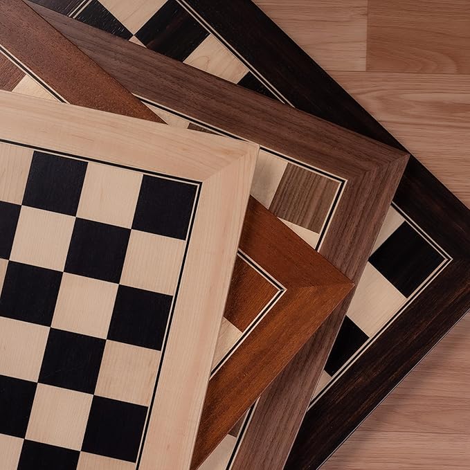 A&A 17.25 Professional Wooden Chess Board with Storage Bag/Mahogany & Maple Inlaid / 1.75 Squares w/o Notation