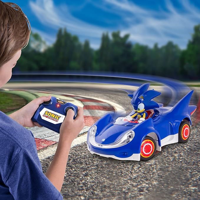 Sonic & Sega All-Stars Racing RC: Sonic - NKOK (681) 1:28 Scale 2.4GHz Remote Controlled Car 6.5 Compact Design Officially Licensed Sega Sonic The Hedgehog Battery Powered Ages 6+