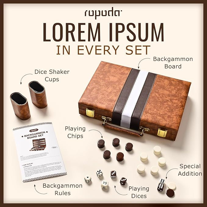 ropoda Backgammon Board Game Set (11 Inches) for Adults and KidsClassic Board Strategy GamePortable and Travel Backgammon Set with Premium Leather CaseBest Strategy & Tip Guid