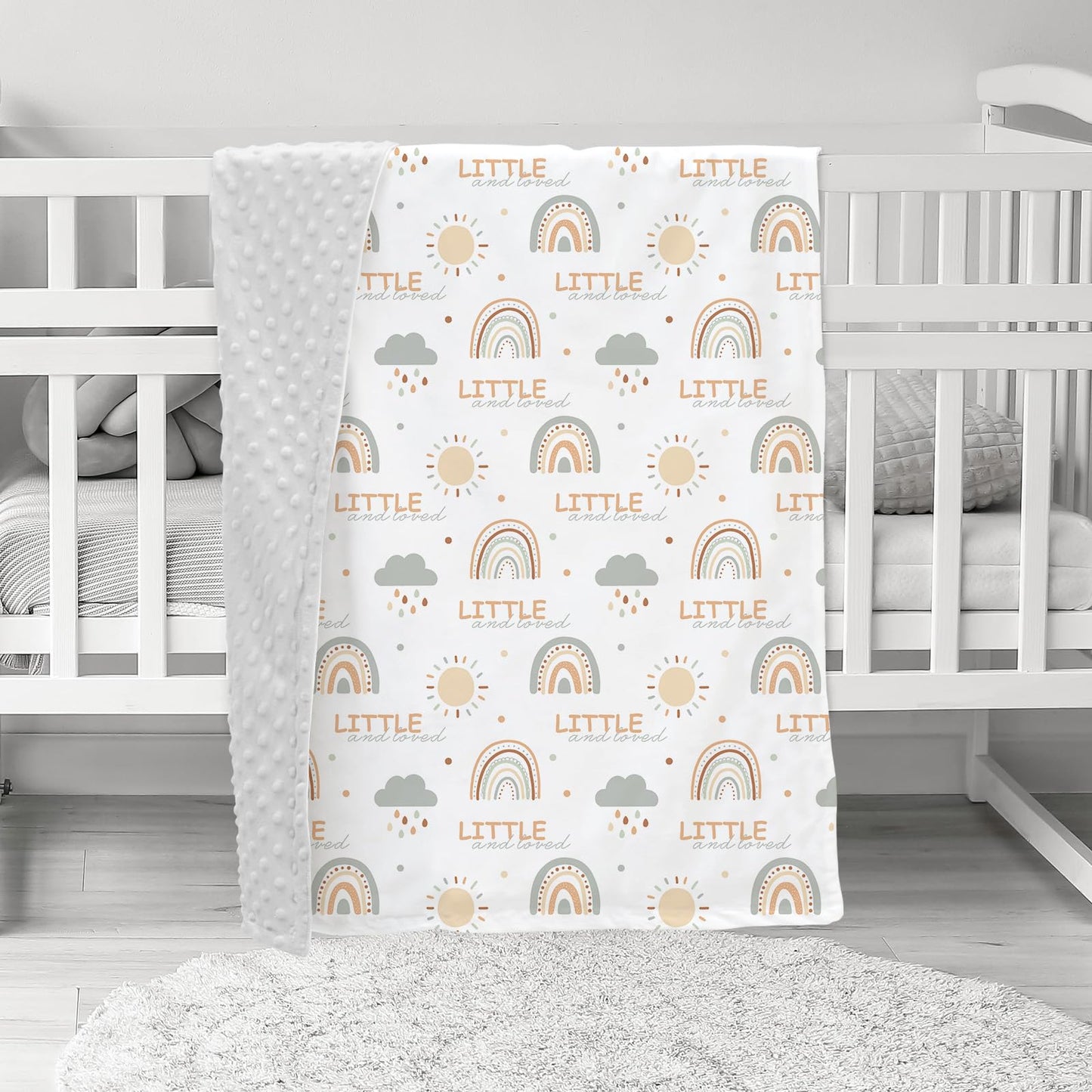 CIVARUA KIDS Baby Blankets for Unisex Boys Girls - Super Soft Clouds Rainbow Nursery Minky Blankets, 30 x 40 Inch Dotted Fleece Backing, Printed Bed Throws Newborn
