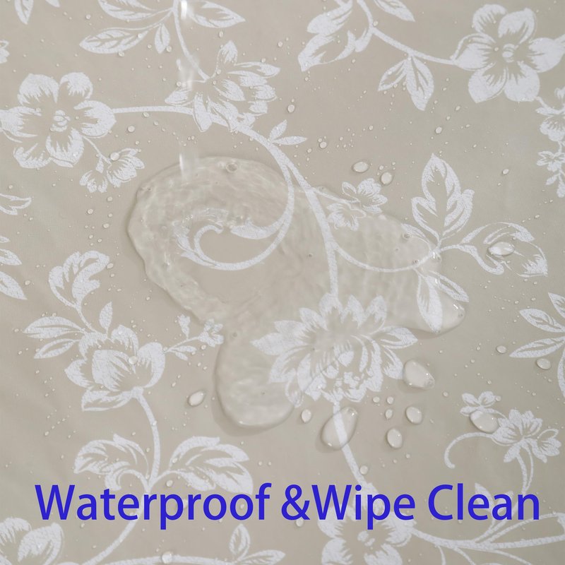 Walrus Heavy Duty Vinyl Tablecloth with Flannel Backing Waterproof Oil-Proof Plastic Table Cloth Stain-Resistant Wipeable Rectangle or Square Table Cover for Indoor and Outdoor (Blue Leaf,60x84 Inch)
