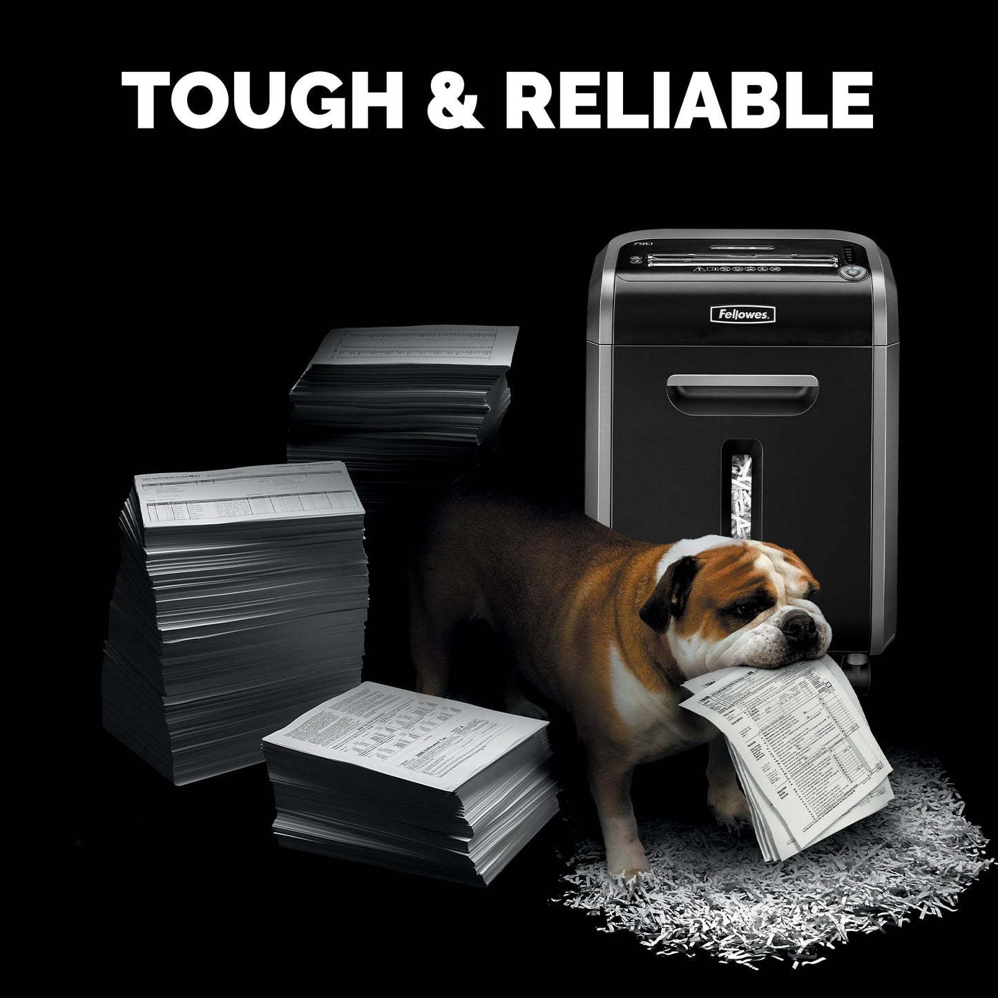 Fellowes Powershred 79Ci 16-Sheet 100% Jam-Proof Heavy Duty Crosscut Paper Shredder Machine for Office and Home, Black/Dark Silver 3227919