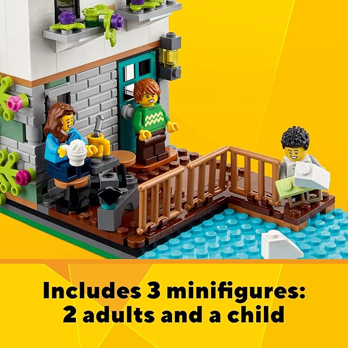 LEGO Creator 3 in 1 Cozy House Building Toys - Toy Figures & Pretend Play Playsets for Boys & Girls Ages 8+ - 3 Building Options - Gift for Birthdays - 31139