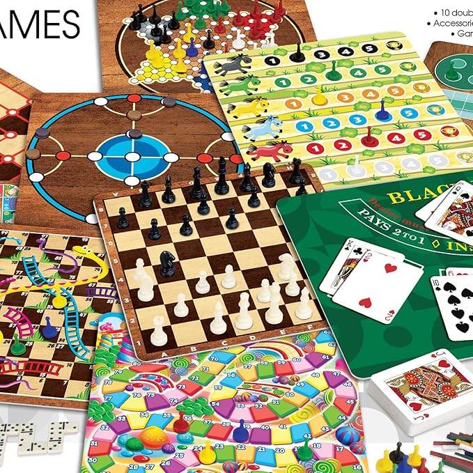 365 Games - Traditional Strategy Board & Card Games Tin Storage Container Game for Each Day of Year Family Ages 6+ 1-8 Players