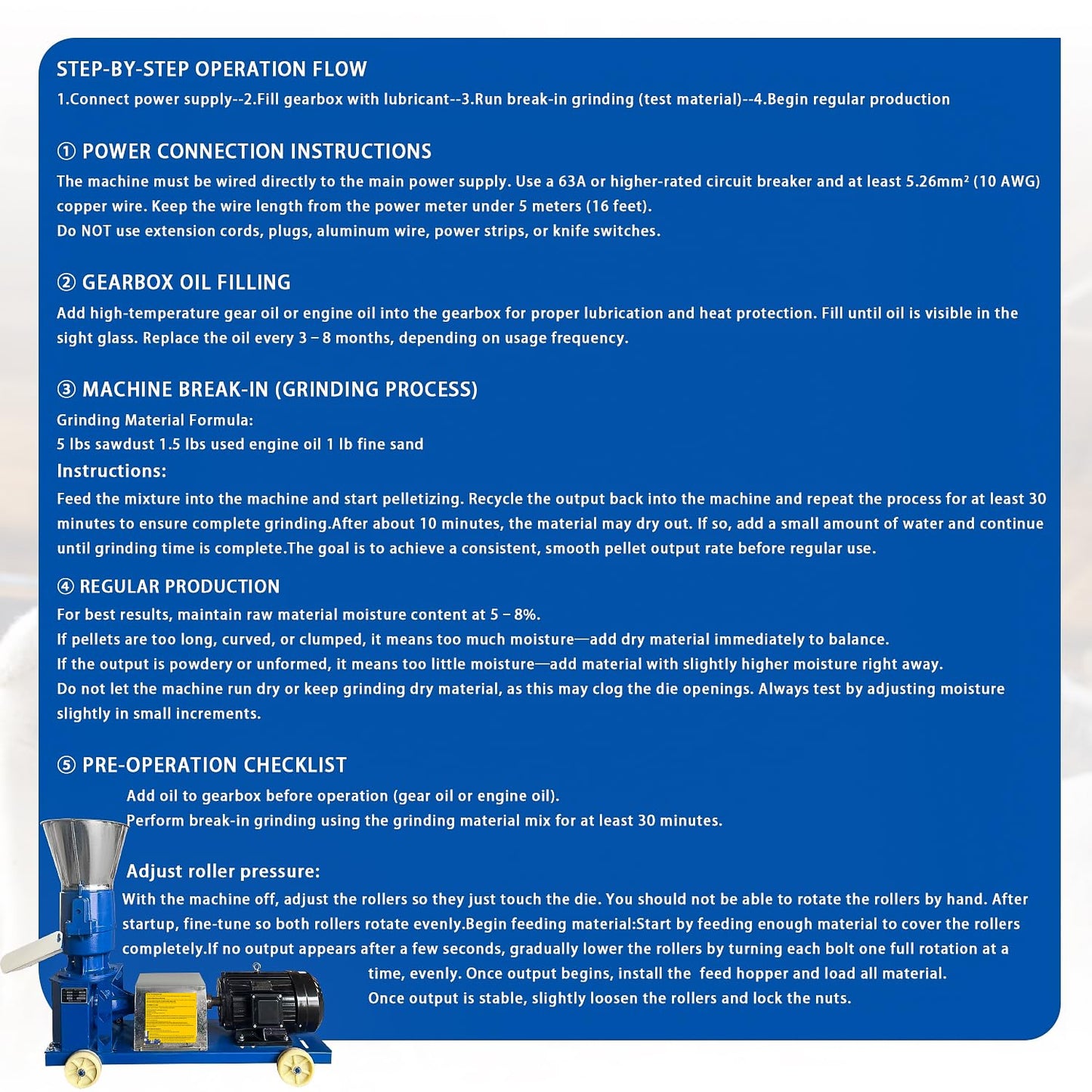 ProXlex 220V Pellet Feed Machine Animal Feed with 6 Grinding Discs 2.5/3/4/5/6/8mm 4 Head Rollers Feed Pellet Maker Mill Machine for Poultry Livestock Farm Animal 5.5KW 507 lb/h