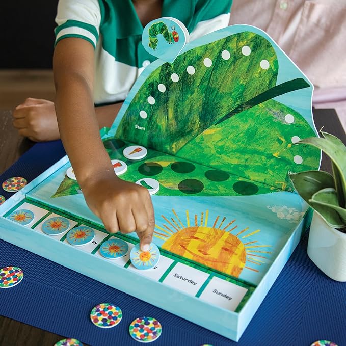World of Eric Carle The Very Hungry Caterpillar Snack Match Game – Cooperative Memory Board Game for Kids Ages 4+ 2‑6 Players 3‑D Leaf Board & 31 Tokens Included