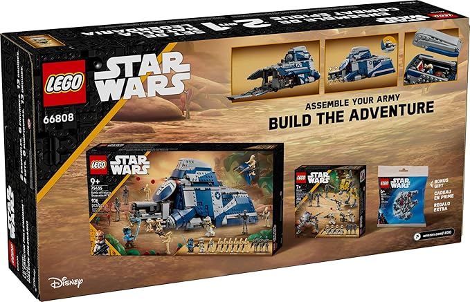 LEGO Star Wars Epic Battle Set Co-Pack - Pretend Play Building Toy for Boys & Girls Ages 7+ - Includes 13 Droid Figures 6 Minifigures & Bonus Gift - Gift for Birthdays - 66808