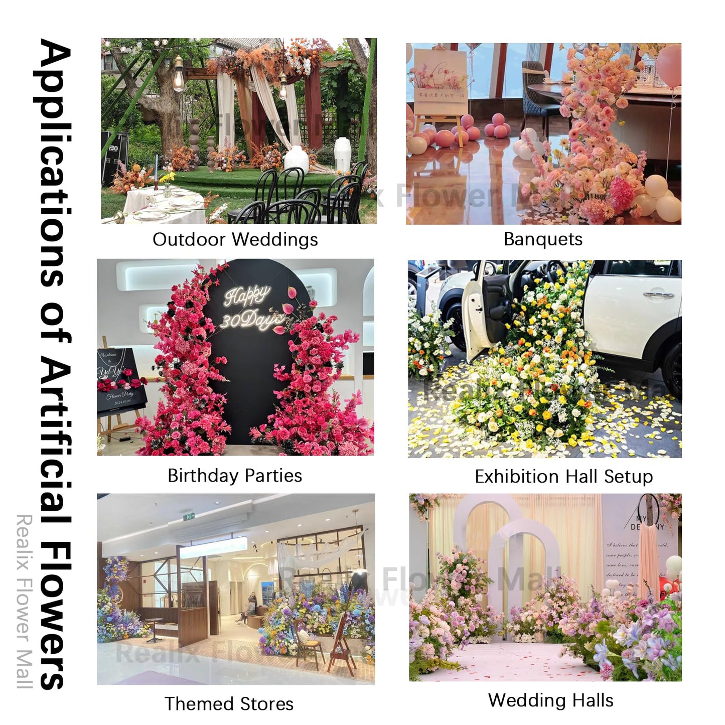 Artificial Flower Wall Backdrop, 5D Silk Cherry Blossom Pink Floral Backdrop, Floral Photo Backdrop for Wedding Valentine's Day Photography Event Party Decoration, Quick Assembly Storage (Pink)