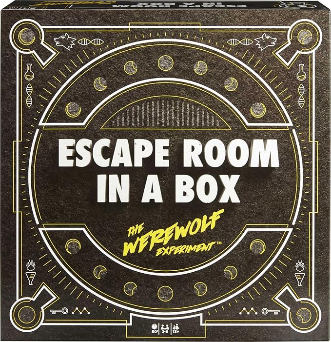 Mattel Games Escape Room in a Box The Werewolf Experiment Room Escape Group Game for Teens and Adults with 19 2D and 3D Puzzles Connects to Amazon Alexa Makes a Great Gift for 13 Year Olds and Up
