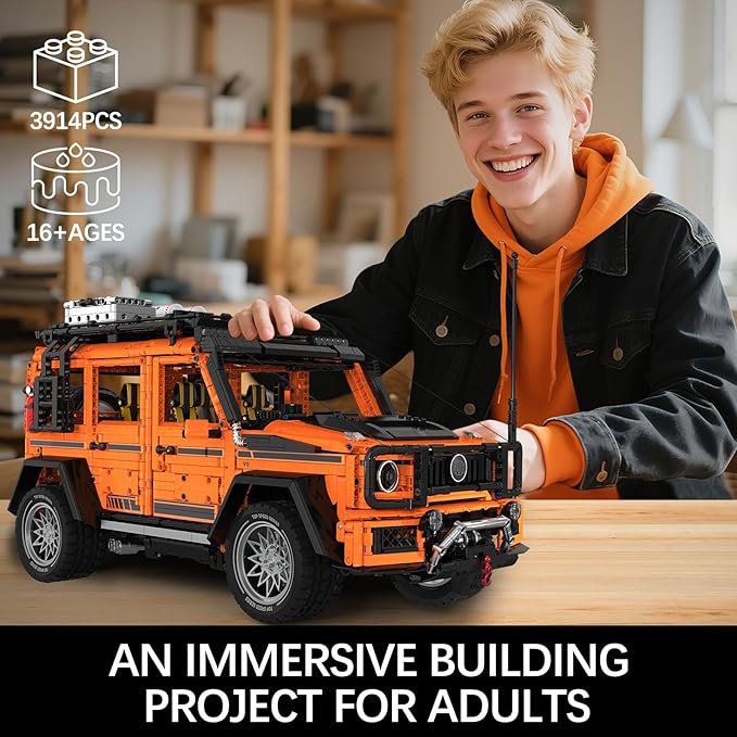 Off-Road Car Building Set4X4 Travel car Set with Adventure Tools and Accessories Classic Car Model Kit Fun Gift Idea for Adults Ages 18+ - Gifts for Men & Women(3914PCS)