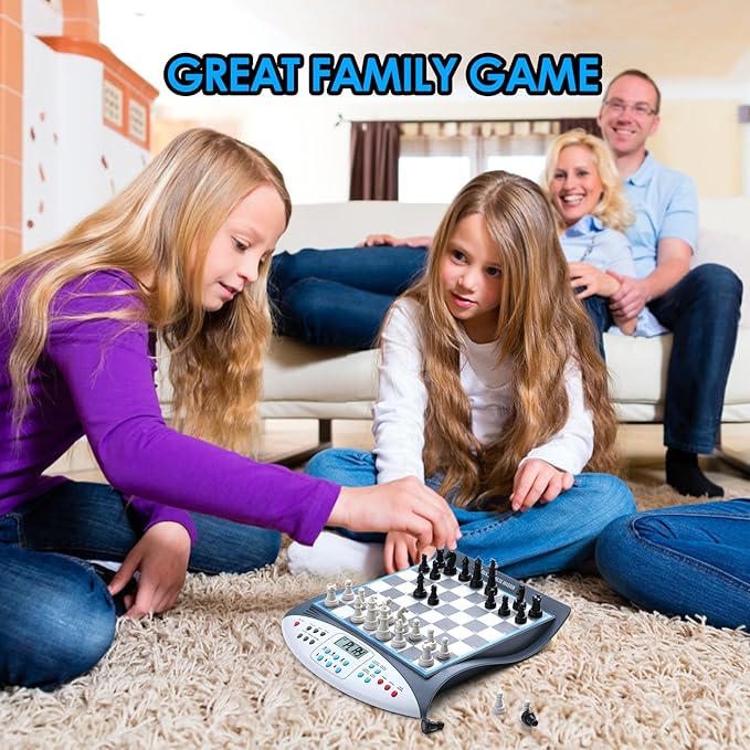 Electronic Chess Set with Voice Teaching System Magnetic Computer Chess Game Great Partner for Beginners & Improving Players Electronic Chess Board Grows Your Chess Skills