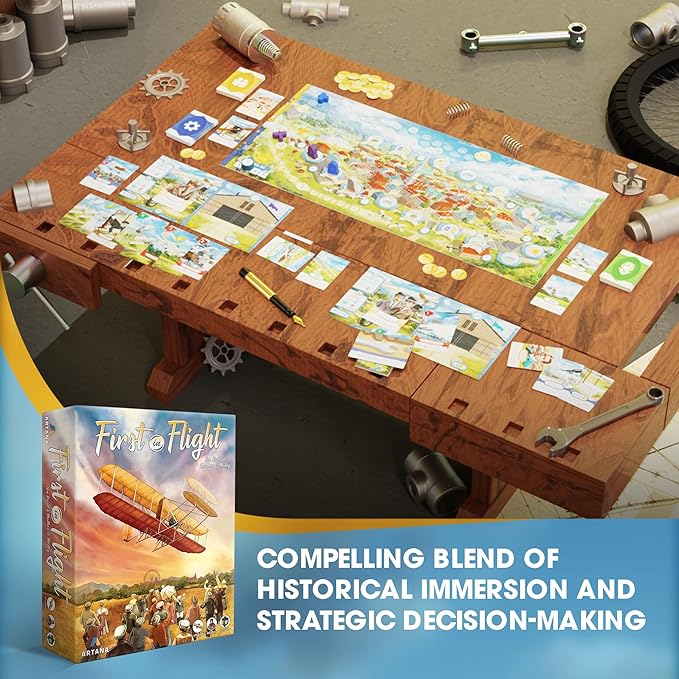 First In Flight: MENSA Award Winning Board Game About Historical Aviation - Strategy Board Game for Teens Adults and Heavy Gamers - A Flight-Themed Adventure Card Game for Airplane Enthusiasts