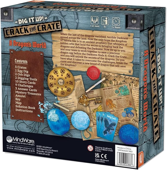 MindWare Dig It Up! Crack The Crate Board Game for 1 or More Players – Bring The Thrill of Escape Rooms Home – for Adults & Kids 8 & Up