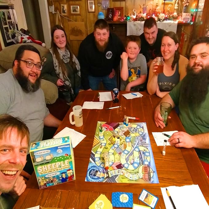 SHEEPLE™ - Hilarious Party Game for Family Game Night - Easy & Fun for Big Groups of 4-12 Players – Word Play Fun for Adults Teens and Kids – 30 Minutes – Ages 8 & Up – Funny Sheep Gifts